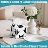 Black Cats Tissue Box Cover Square,Leather Tissue Holder with Bottom Belt,Waterproof Leather Facial Paper Organizer Tissue Box Cover for Home Office