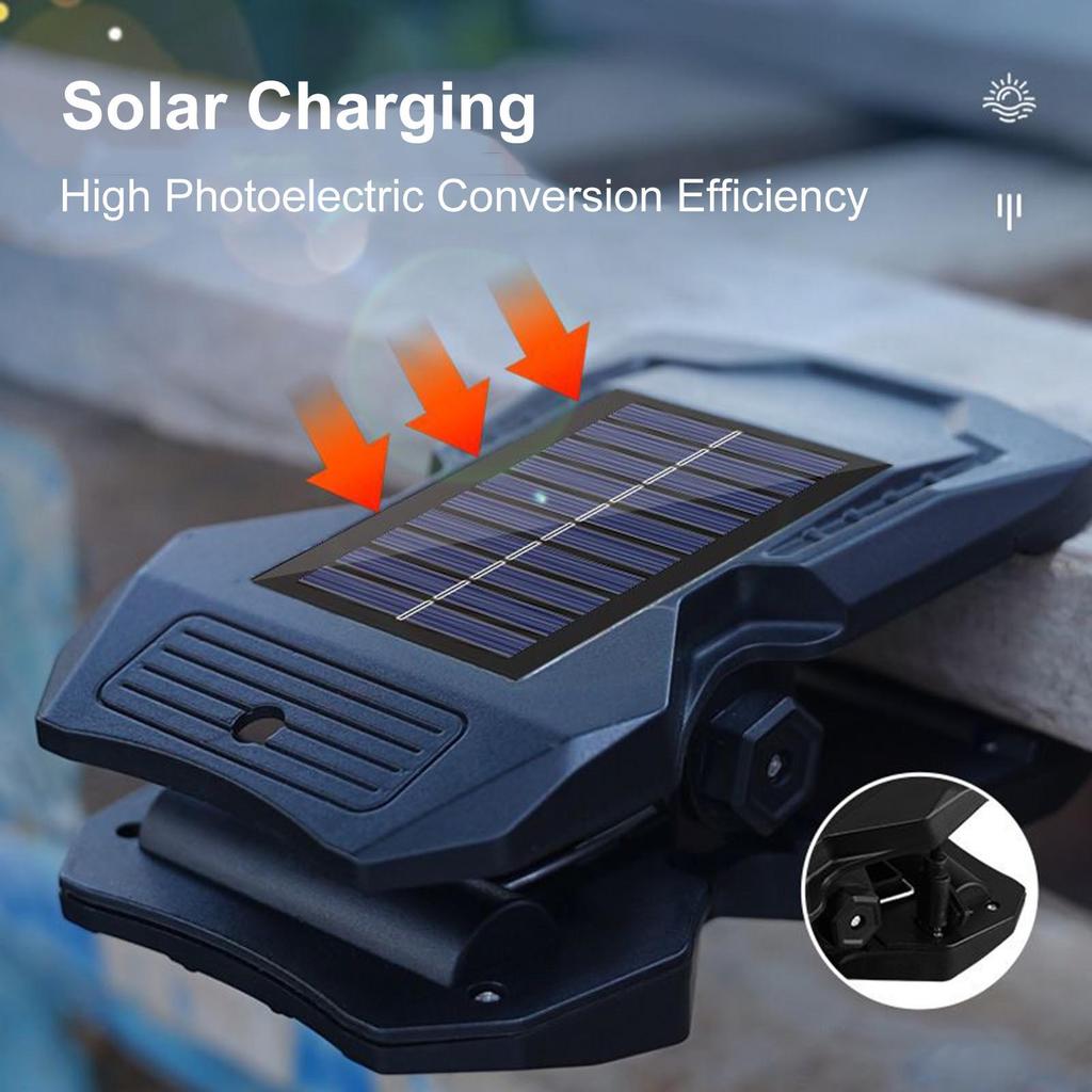 LED Solar Garden Outdoor Lights Clip Light Waterproof Motion Sensor Camping Lamp Rechargeable for Landscape Outdoor Wall Decor