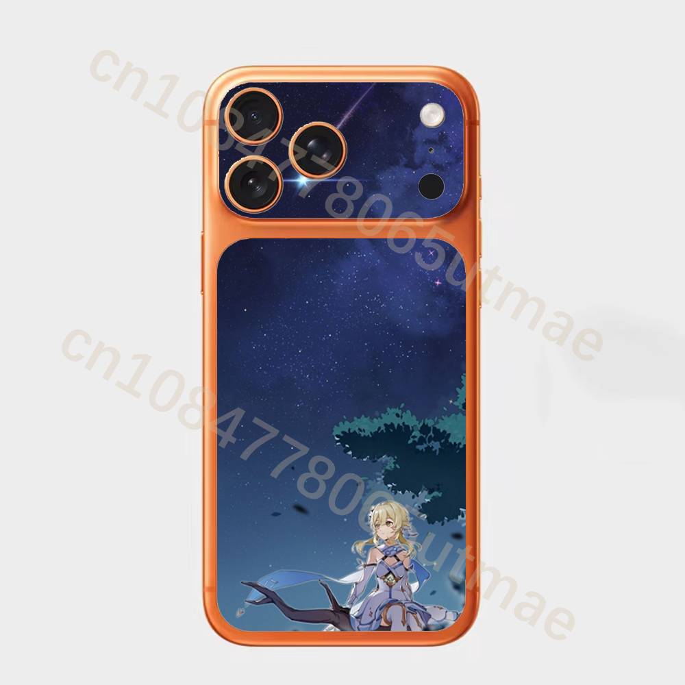 

G-Genshin Impact Для Apple iPhone 17Pro,17Pro Max Задняя крышка-аккумулятор с наклейкой-скином для камеры, Задняя защитная пленка-стикер iPhone17pro