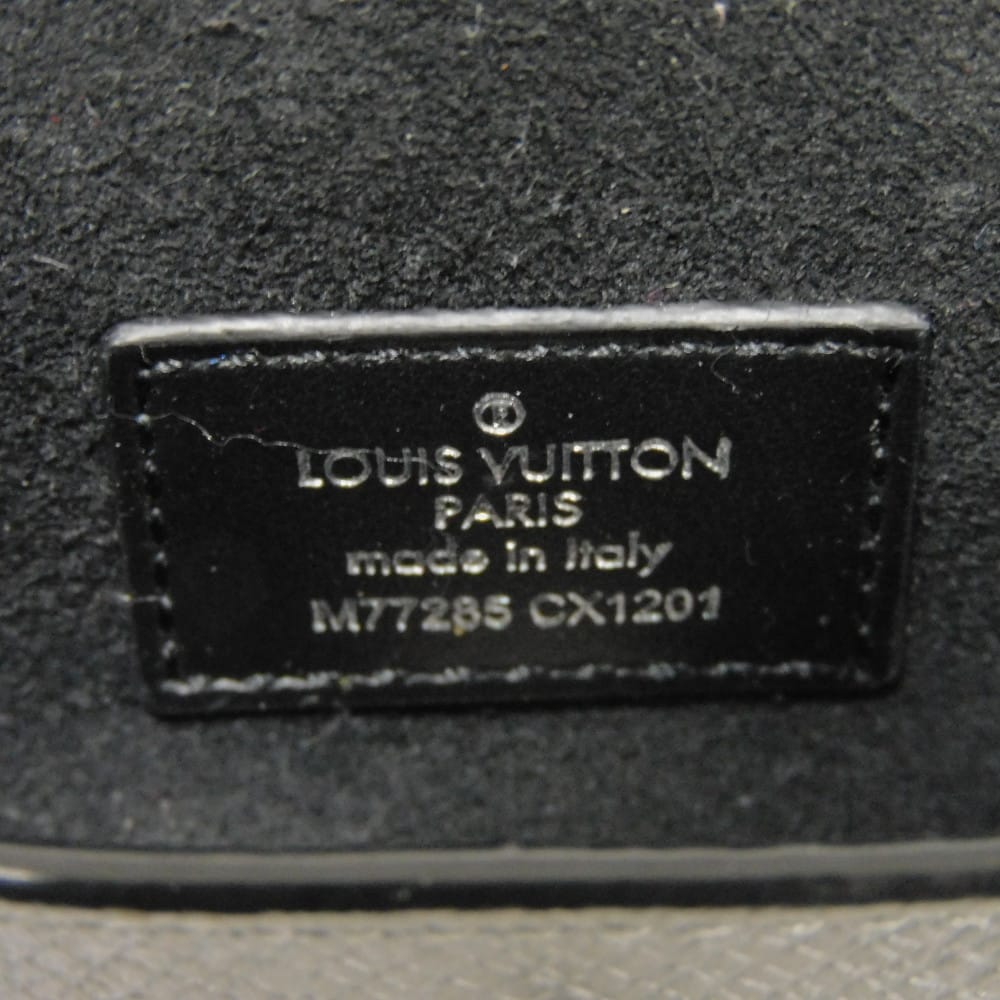 Used 12564 Earphone Pouch M77285 7950 LV Logo Flower Airpods Pro Case with Key Hook, Taiga Rama Monogram Silver Men's