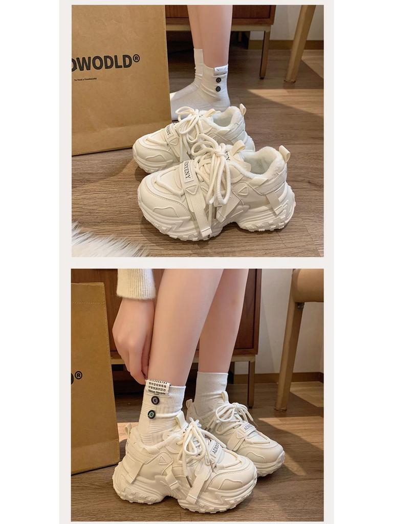 Damen Winterstiefel mit Fleecefutter - Höhenverstärkend, Warm, Kältebeständig, Lässige Sneaker