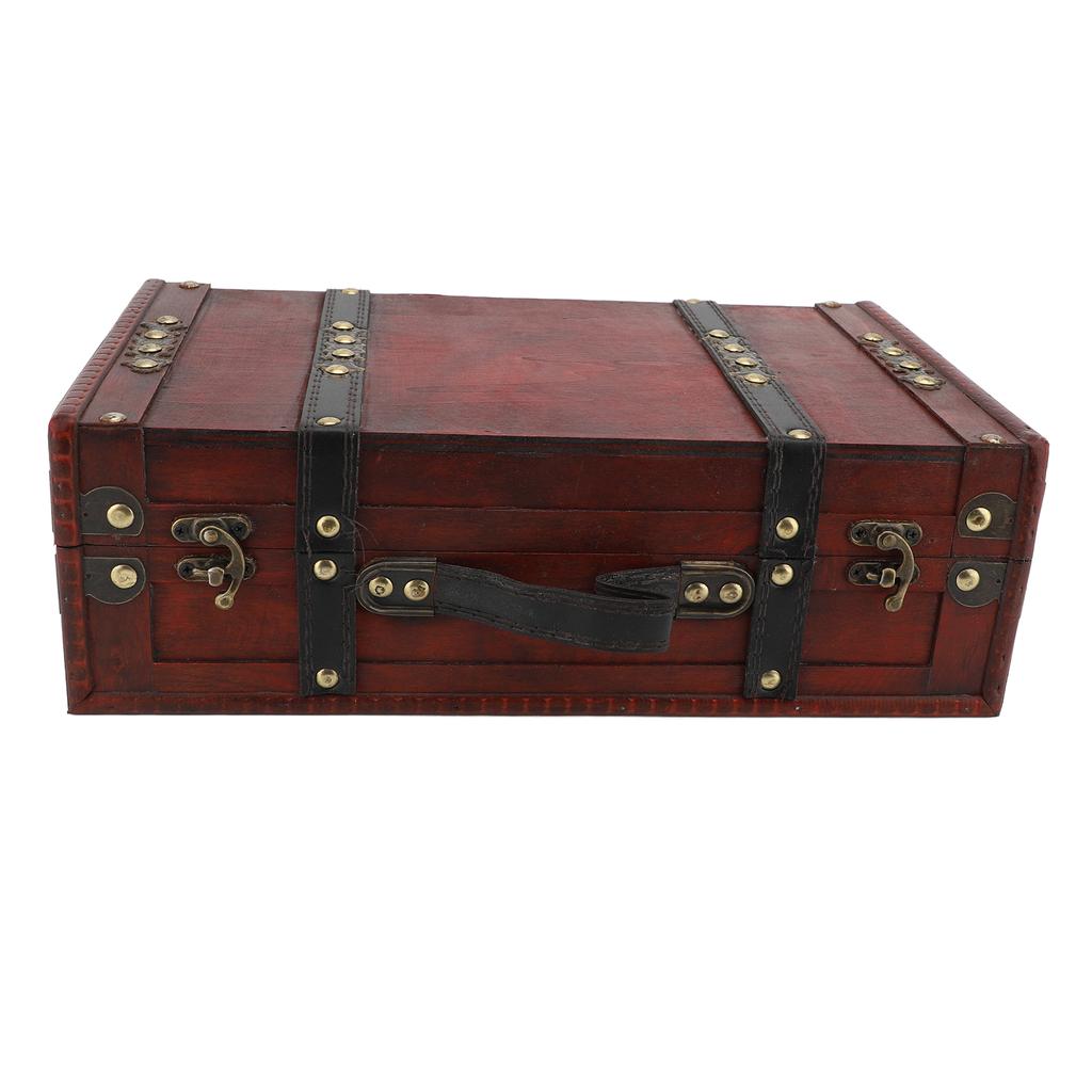 Vintage Decorative Storage Suitcase Synthetic Wood Retro Luggage Decor for Prop Arrangement