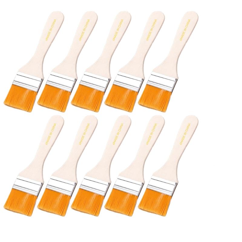 Pack of 10 Small Paint Brushes with Soft Bristles Wood Handle Include 1 Pair Gloves for Edges Painting Wall and Cabinets