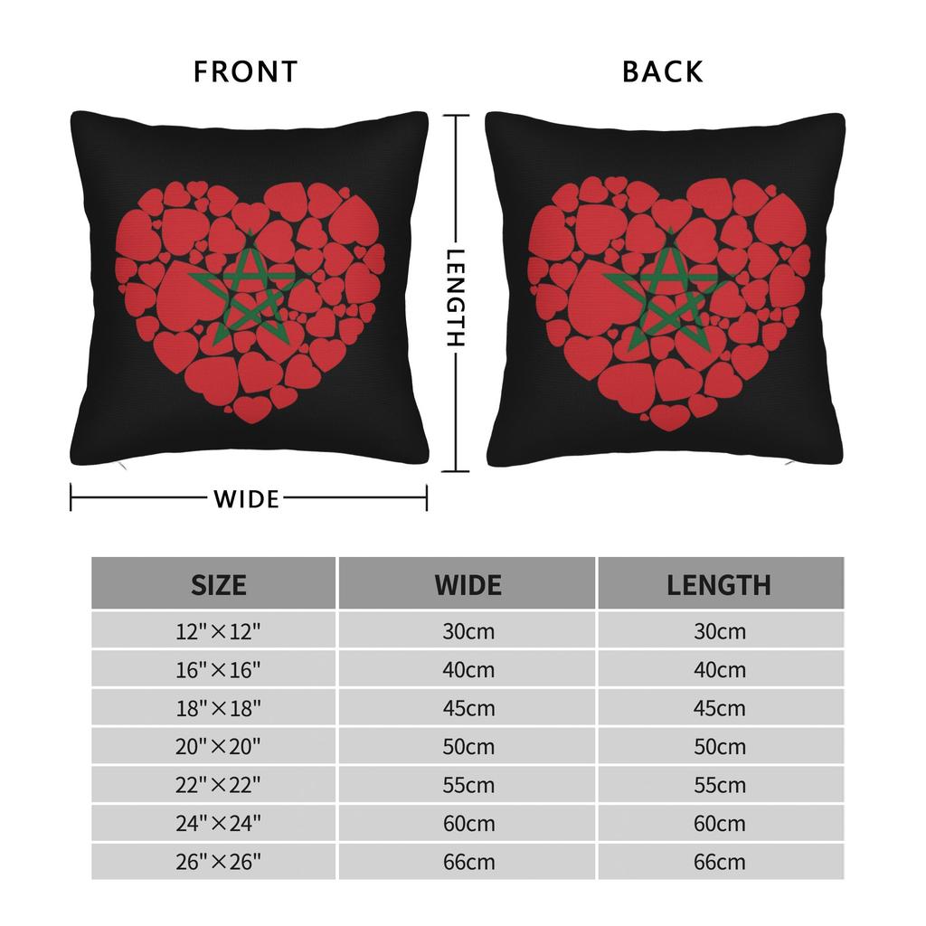 I Love Morocco Proud To Be Moroccan Flag Morocco  Square Pillow Cases  Cushion Covers Custom Decor Pillowcase for Sofa 45x45cm