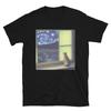 Van Gogh Geïnspireerd Kat Kijkt naar Sterrennacht T-shirt Unisex T-shirt