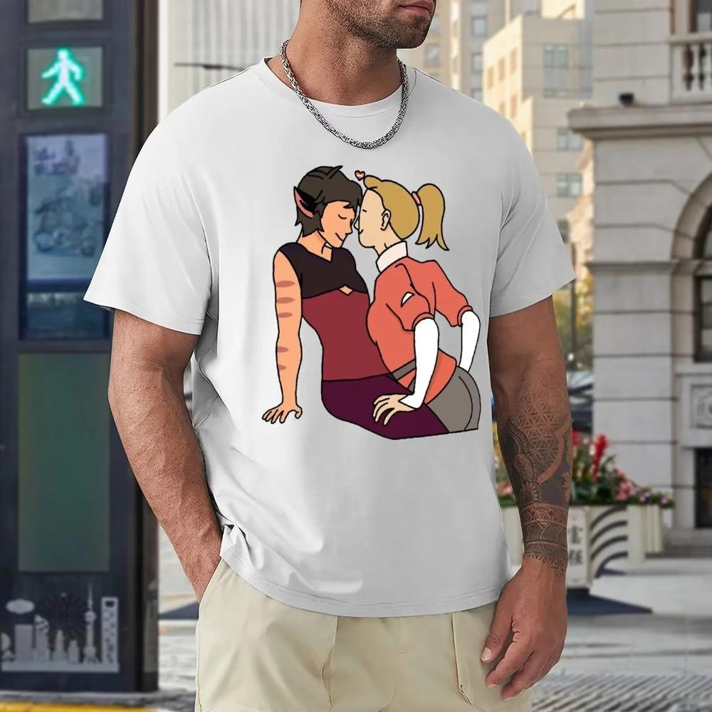 Catra And Adora In Love For Sale B Top Tee Cute T-shirt Harajuku Motion  Humor Home USA Size