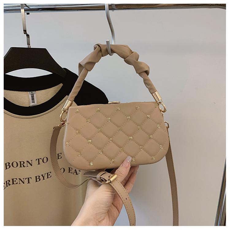 Beading Pu Shoulder Bags Women Chain on Sale  High Quality Hasp Small Square Bags Solid Fashion Crossbody Bags