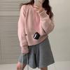 Hooded pullover sweater women's solid color simple lazy loose design autumn and winter new thick knitted sweater