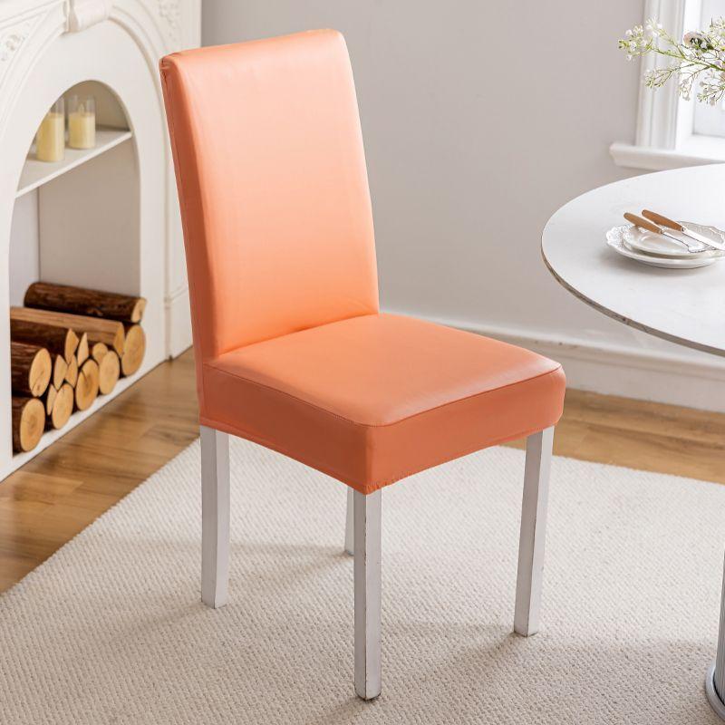 Waterproof PU Leather Dining Chair Covers Stretchable Oil Resistant Slipcover for Kitchen Chairs Durable Easy Clean Protector