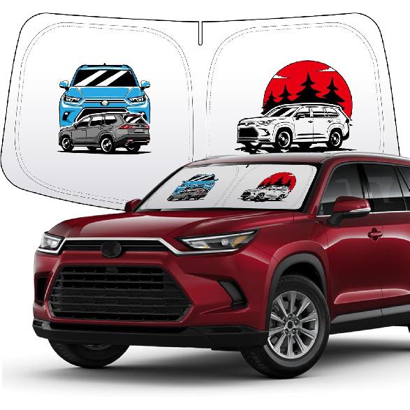 Thickened 2-Layer Windshield Sun Shade Fit for Toyota Camry XV80 2025 Car Front Window Covers Sun Visor Protector Foldable Blocks UV Rays Sunshade