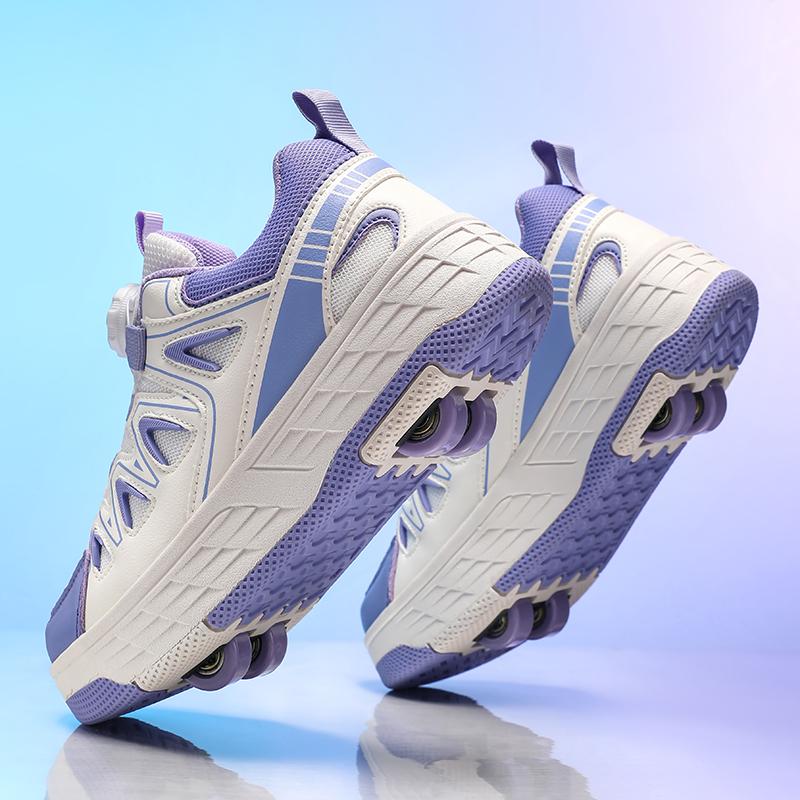 Children's Four-wheel Sports Boots Roller Skating Can Be Hidden As Flat Sneakers Walking Shoes Children's Sports Shoes Walking Shoes