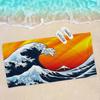 Japanese Wave Art Bath Towel Microfiber Soft Water Absorbing Breathable For Girl Kids Decorative Cartoon Beach Towel
