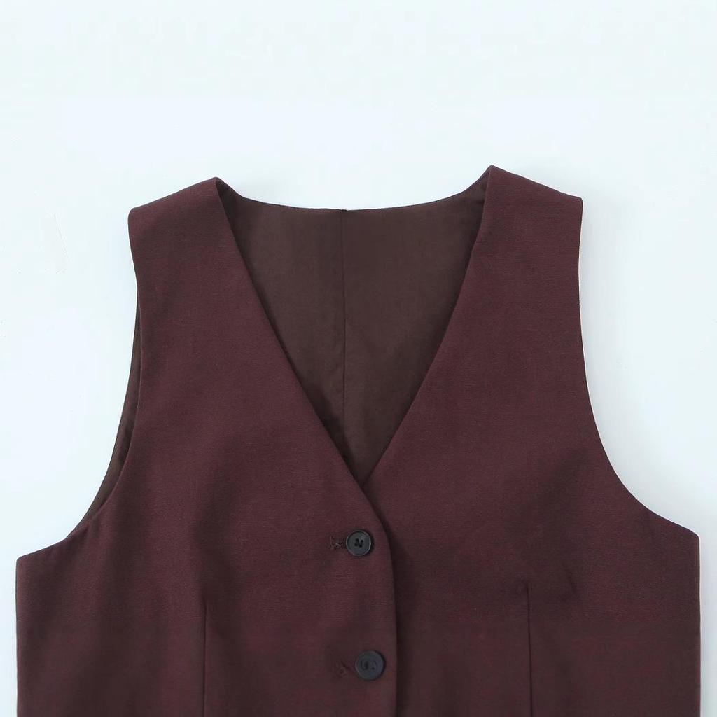 2025 Spring Women's European & American Style Cut-Out Tank Top with Long Pants