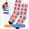 3D Custom Face Christmas Socks - Polyester, Full 360° Print, Ideal Holiday Gift