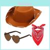 Kinder Cowboyhut Brille Bandana Kostümset mit genähtem Stoff für festliche Veranstaltungen