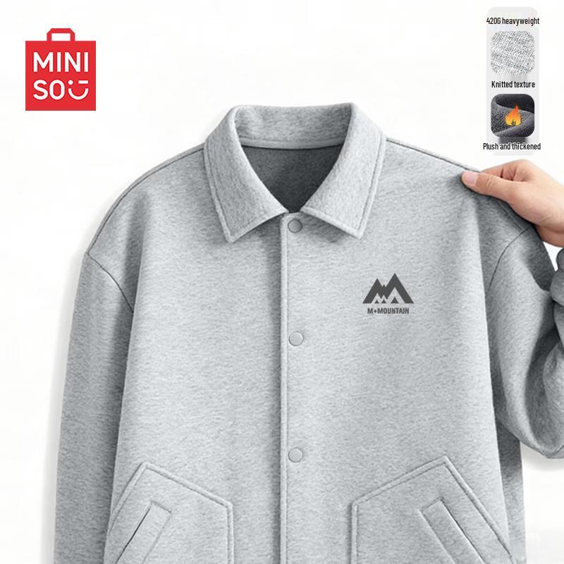 MINISO Men's Fleece-Lined Lapel Jacket