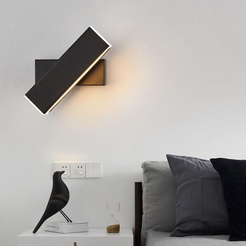 LED Wall Lamp Nordic Study Rotary Dimming Reading Wall Lamp Living Room Bedroom Bedside Aisle Lamps