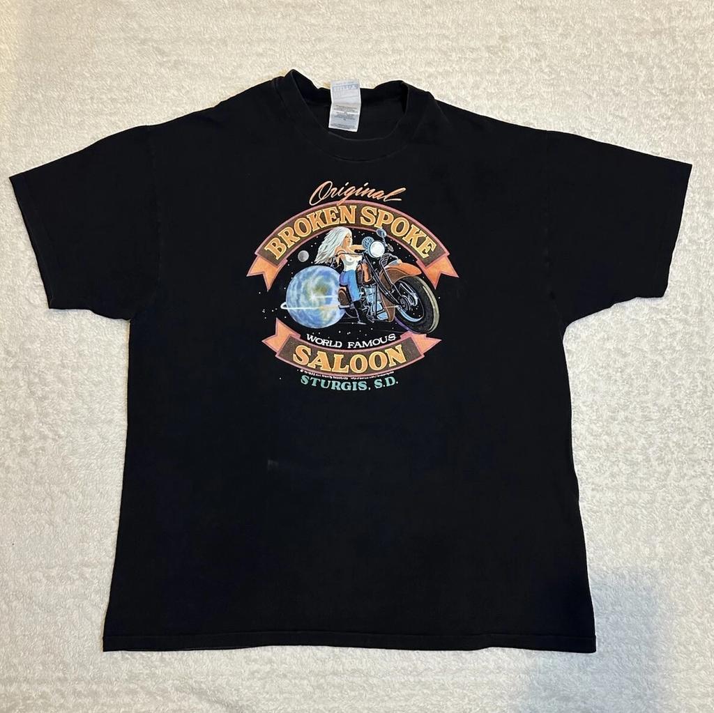 VTG 1994 Broken Spoke Saloon Sturgis Biker Chick Single Stitch T Shirt XL USA