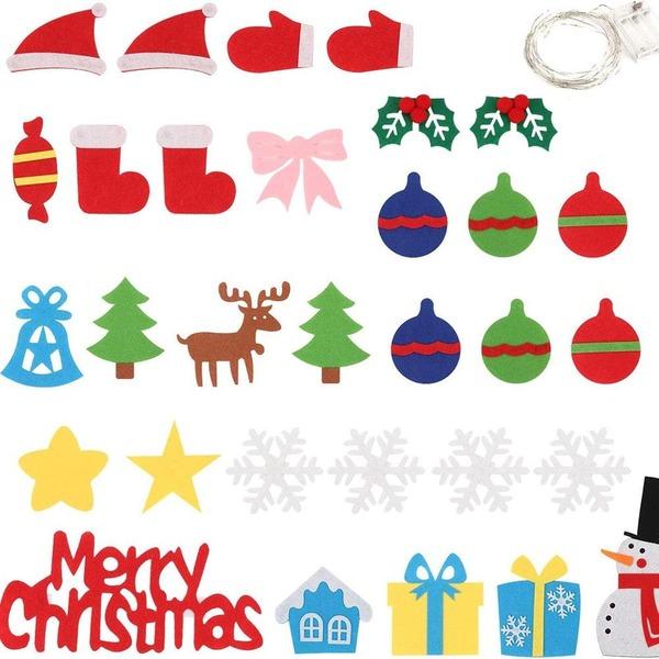 DIY Felt Christmas Tree Christmas Decorations For Home Christmas Tree Decoration With String Light Xmas Gifts New Year Navidad