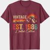 Vintage Est 1986 Limited Edition Summer Men TShirt Retro Mountain Rainbow Design Casual Wear For Birthday Gift For Him