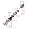36mm DC Metal Planetary Gear Motor 12v 24v Shaft Diameter 6mm/8mm PGM36-3530 Adjustable Speed CW CCW Electric Motor 8~1621rpm