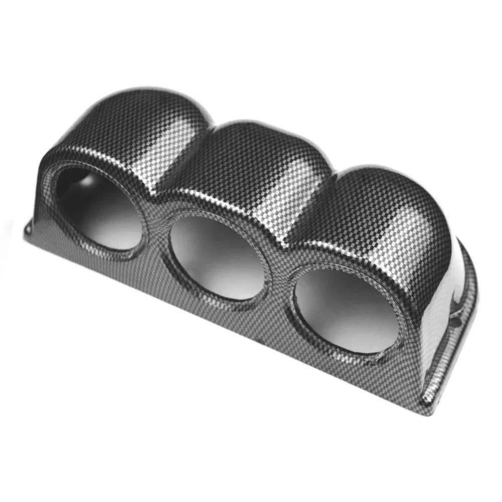 Universal 60mm/52mm Car Gauge Pod 3 hole Meter Holder for Left/Right Hand Drive – Matte/Shiny Carbon Black