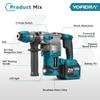 YOFIDRA Brushless 26MM Electric Hammer Impact Drill 8000IPM Multi-Screwdriver Rotary Drilling Tool For Makita 21V Battery Pin