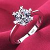 Tibetan Silver Rings Simple Sparkling Round Clear Cz Zircon Rings For Women Bride Wedding Accessories