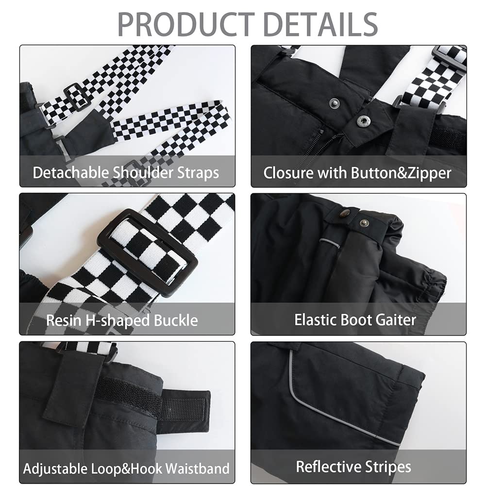 WOWULOVELY Snowboarding Apparel Set for Skiing and Sizes Jacket and Pants Waterproof and Warm for Snow Play Top and Bottom Size Kids' Boys,