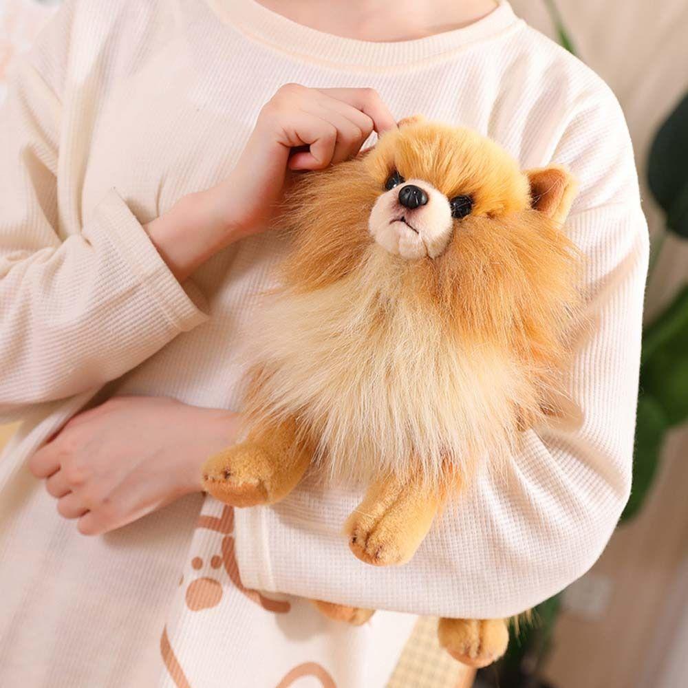 Real Life Simulation Pomeranian Dog Stuffed Animals Stuffed Puppy Doll  Kids Girls