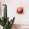 3D Basketball Wall Sticker Basketball Break Through The Wall Decor Self Adhesive Removable Wall Decal for Boys Bedroom Living Room Decor