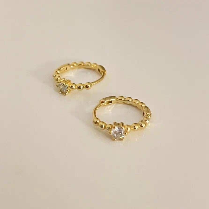S925 Sterling Silver Zirconia Stud Earrings for Women: Korean Style, Elegant & Versatile 925 Silver золотой