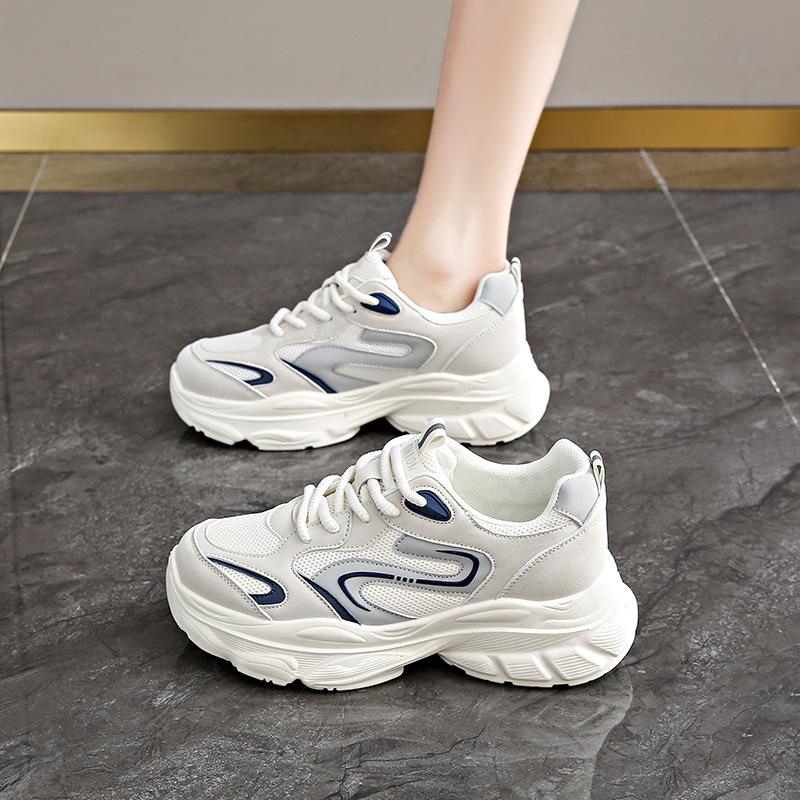 High-quality versatile dad shoes women's 2025 new spring and autumn small man thick-soled heightening casual sports shoes