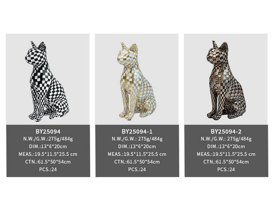 Modern Minimalist Mosaic Cat Figurine for Home or Office Decor