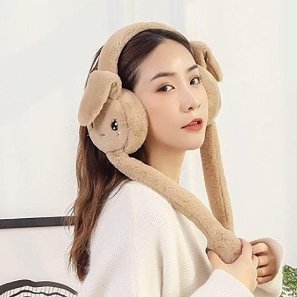 

Rabbit Plush Earmuffs Cartoon Ear Cover Soft Winter Earmuffs Girl хаки