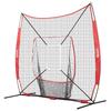 7x7 Ft Baseball Softball Practice Net, Portable Baseball Training Net for Hitting Catching Pitching, Backstop Baseball Equipment with Bow Frame, Carry