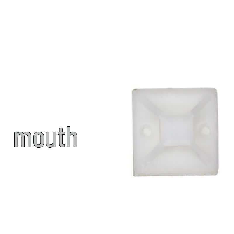 Self-Adhesive Nylon Cable Tie Mounts 25x25mm белый