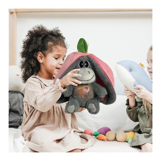 Relaxation Breathing Animal Soothing Music Doll Sleep Pet Plush Toy with Music and Light, Cute Stuffed Animal for Kids and Adults