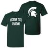 Michigan State Spartans Front and Back Print T-Shirt - Forest