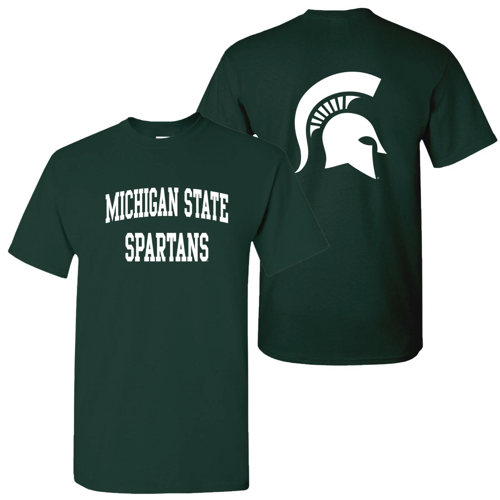 Michigan State Spartans Front and Back Print T-Shirt - Forest S
