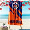 Name Custom New York Mets Print Beach Towel, Large Soft Quick Dry Towel for Beach Camping Swimming