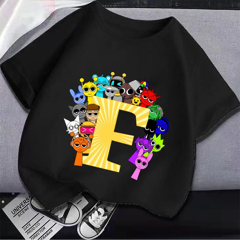 Incrediblebox Sprunki süßer Cartoon Junge und Mädchen Anime lässiges kurzärmeliges T-Shirt geeignet für den Sommer