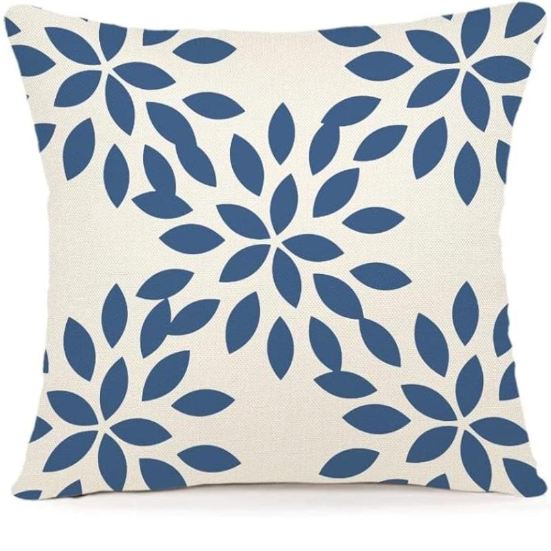 Modern Light Blue Pillow Covers Linen Fabric Cushion Covers For Sofa Couch Bed Car Living Room Bedroom Outdoor Home Decor
