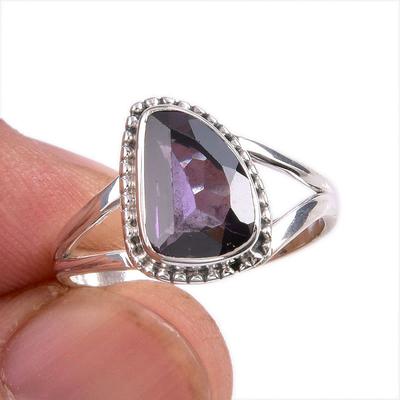 Natural Alexandrite Gemstone 925 Solid Sterling Silver Jewelry Ring Size 7 G4n00