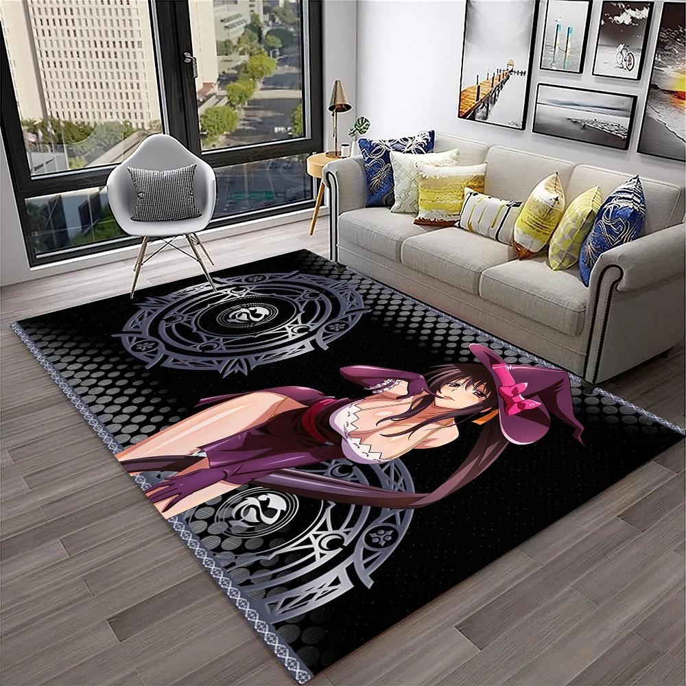 High School DxD Sexy Girl Cartoon 3D Carpet Rug for Home Living Room Bedroom Sofa Doormat Decor,kids Area Rug Non-slip Floor Mat