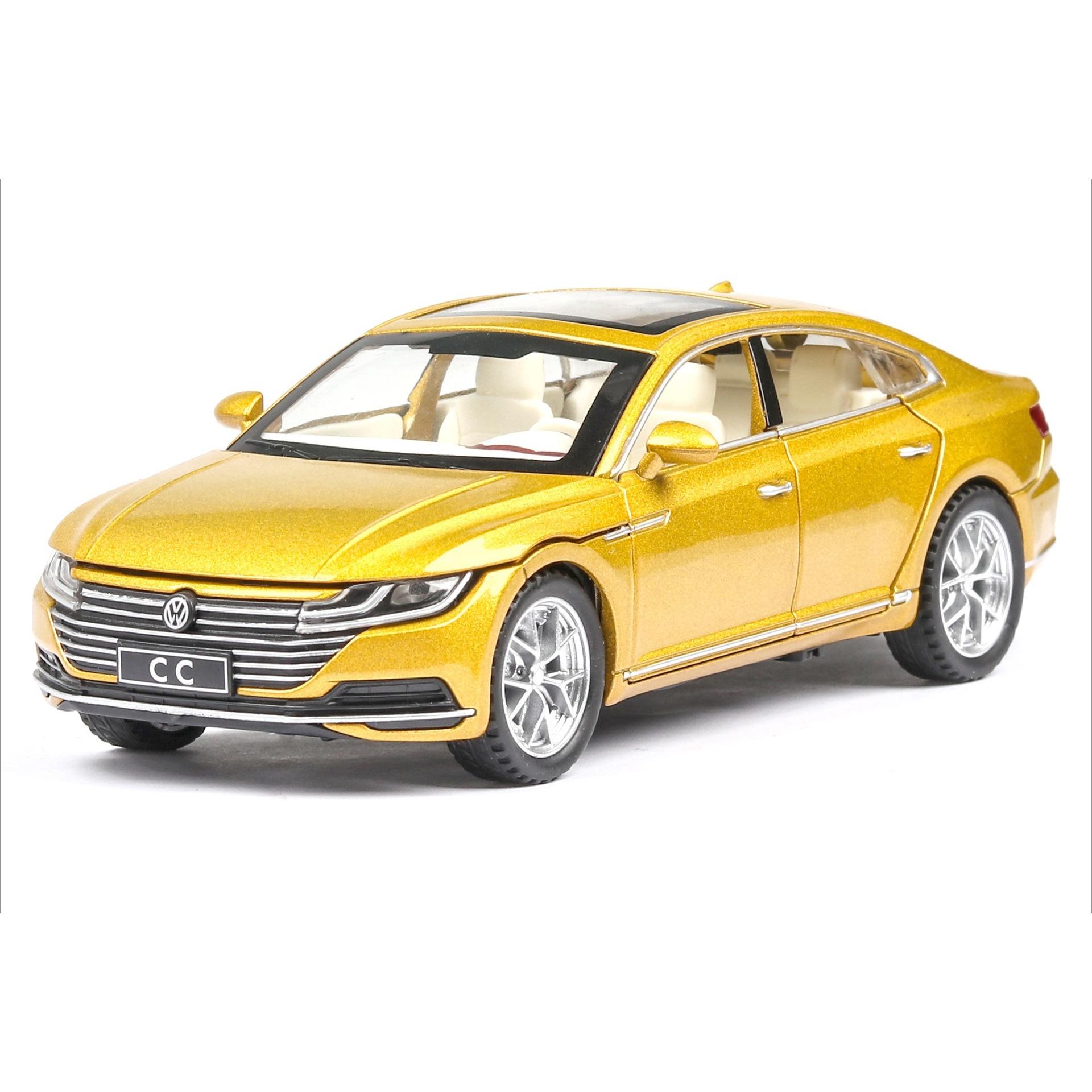 

1/32 Volkswagen CC Coupe Металева модель автомобіля Литі моделі та іграшкові транспортні засоби Металева модель іграшкового автомобіля Симуляція Колекційні іграшки Подарунок жовтий
