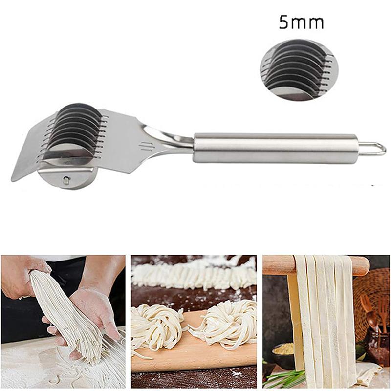 Rouleau à Nouilles Coupe-Treillis En Acier Inoxydable - Fabriquez Facilement Pâtes & Spaghettis Maison