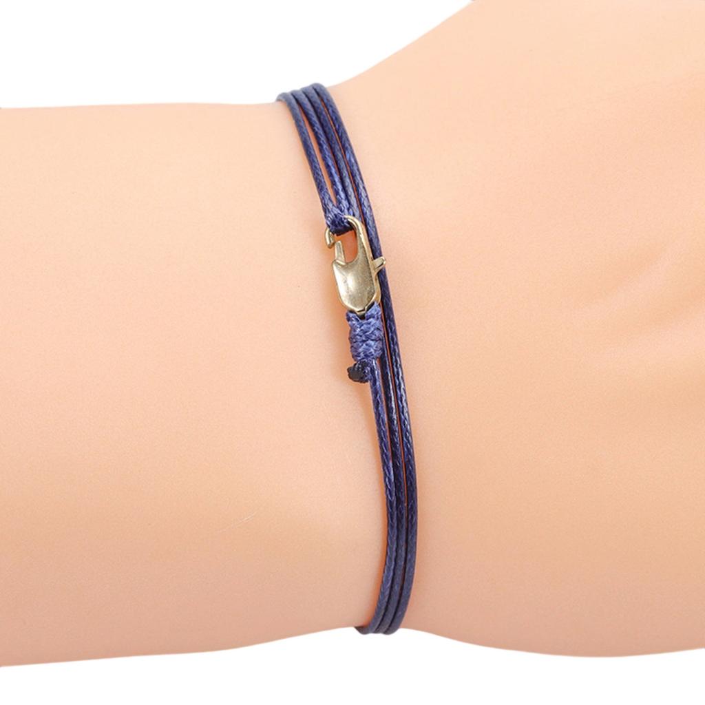 Adjustable Braided Waxed Cord Bracelet Vintage Inspired Design With Copper Clasp Jewelry For Women Men Daily Wear