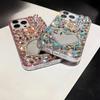 Glitzer-Strass-Handyhülle mit Herzspiegel und süßem Hasendesign, Für iPhone 17 16 15 14 13 12 11 Pro Max Air mini 16e 8 7 Plus X XS XR SE 2022