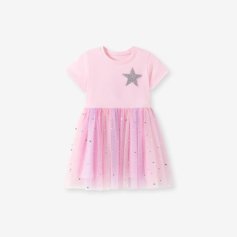 Little Maven Summer Short Sleeve Girls  Mesh Princess Dress 6Y (130cm)